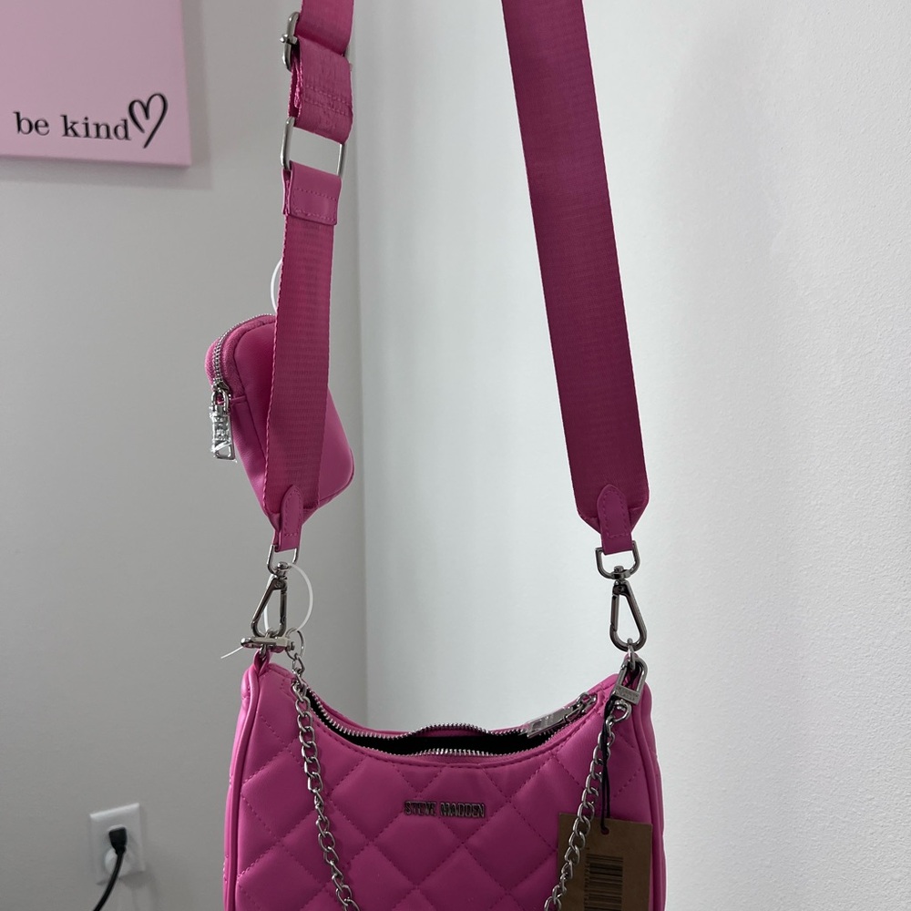 Steve Madden Pink Quilted Crossbody Bag
